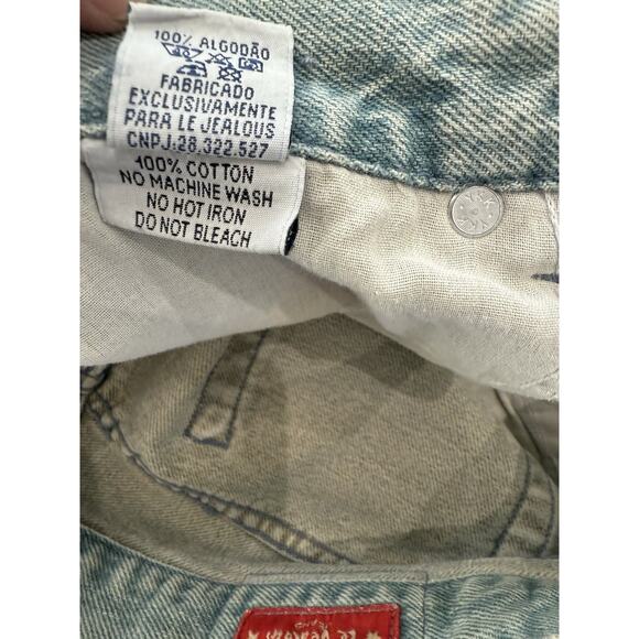 Le Jealous Vintage Denim Skirt Y2K Beaded Floral 42 Large Boho Hippie Festival - Picture 6 of 9